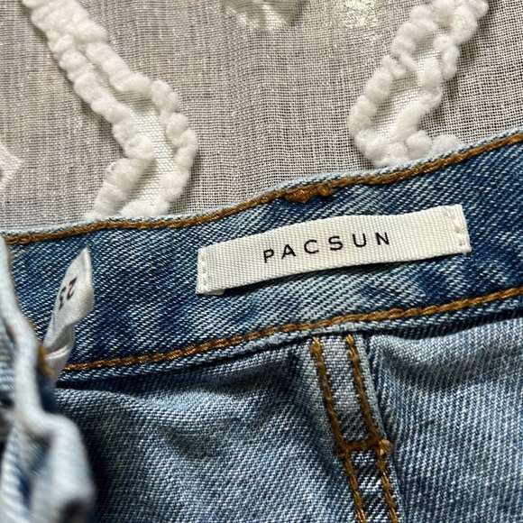 Pacsun vintage high rise size 23 jean shorts fly button A309 - Picture 2 of 4